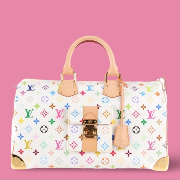 Louis Vuitton Handbags - Louis Vuitton Multicolor Speedy 40 White